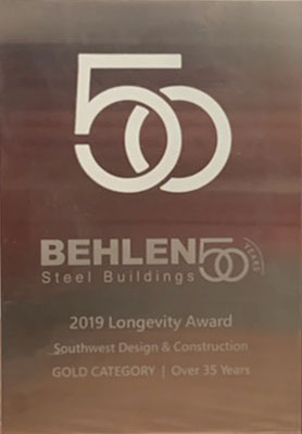 2019 Longevity Awarded to Southwest Design & Construction